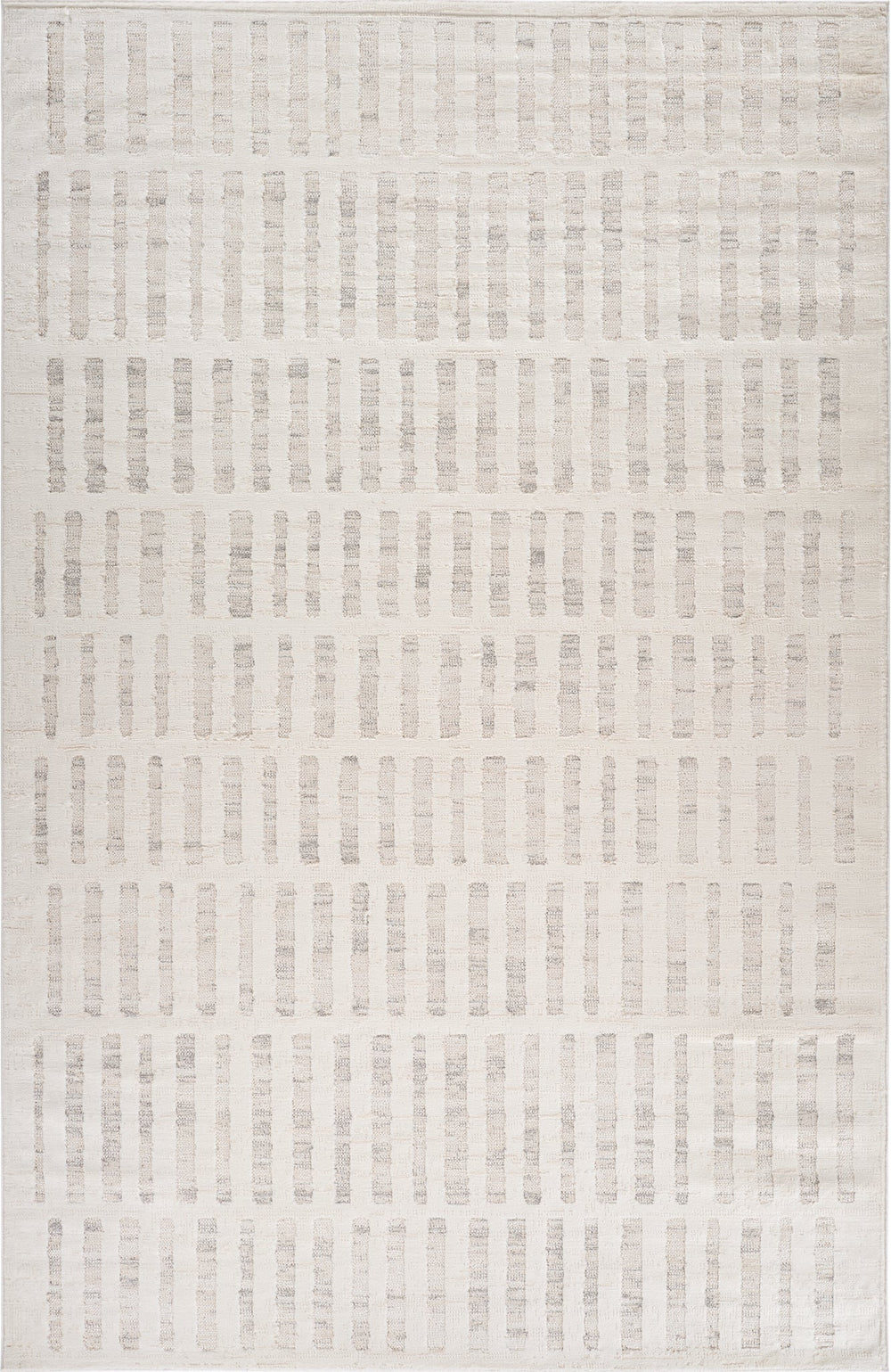 Aino Striped Grid Contemporary Beige and Cream Indoor Rug