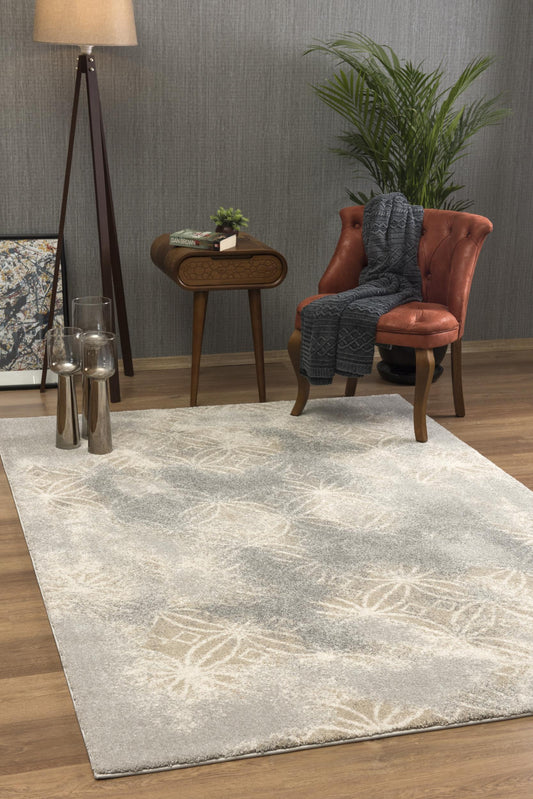 Layla Distressed Lattice Traditional Grey and Brown Indoor Rug