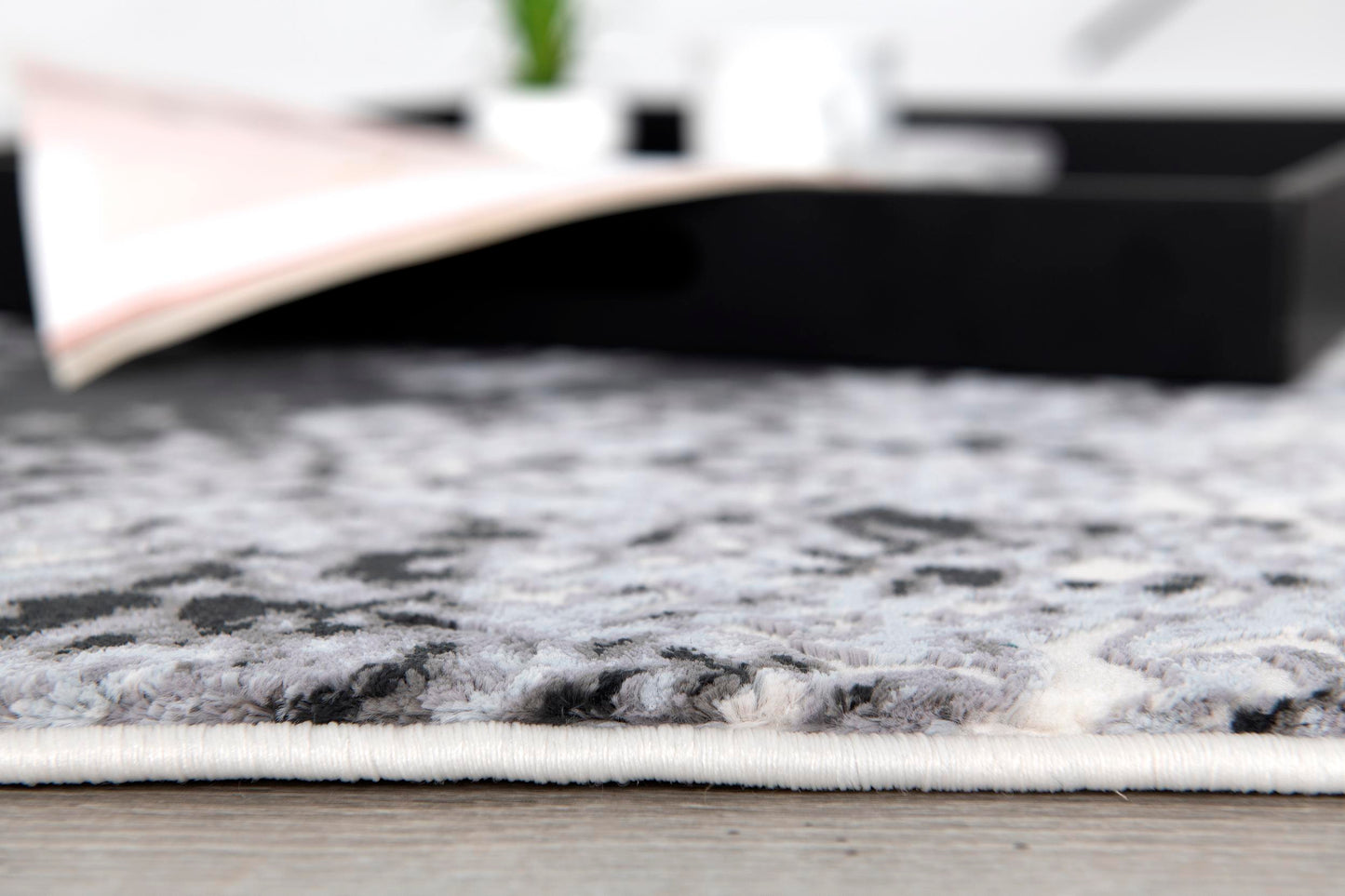 Varma Abstract Contemporary Grey and Blue Indoor Rug