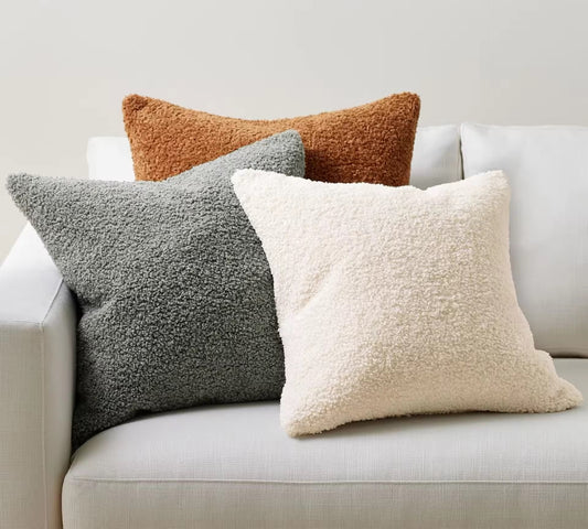 Textured White Pillow with Insert & Cover