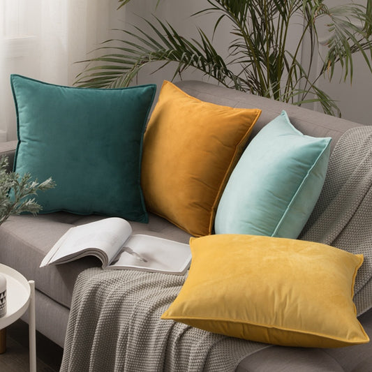 Soft Velvet Ivory Pillow with Insert & Cover