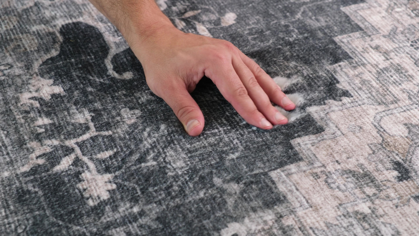 Tapis noir vieilli traditionnel Aruba