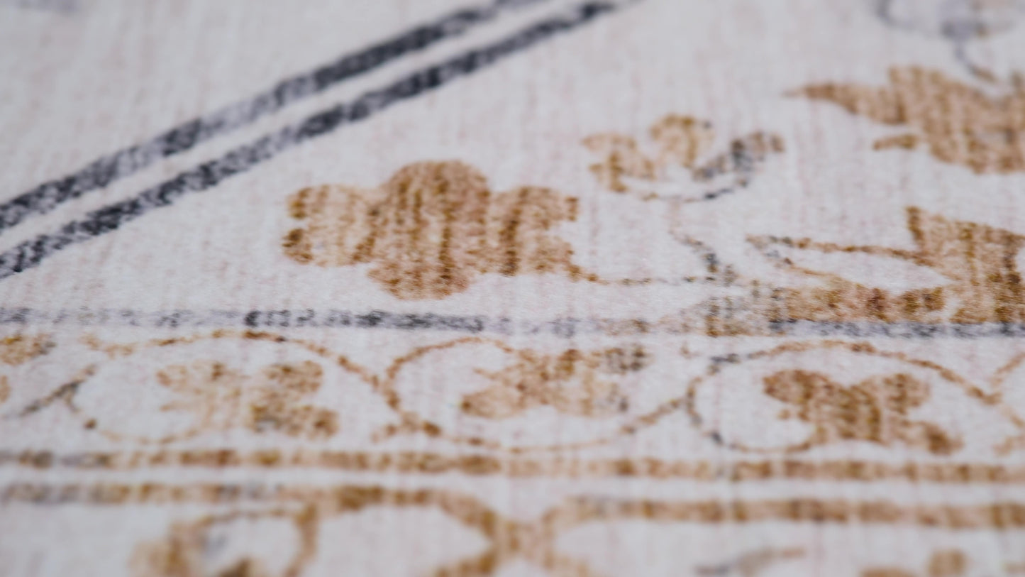 Tapis traditionnel crème vieilli Aruba