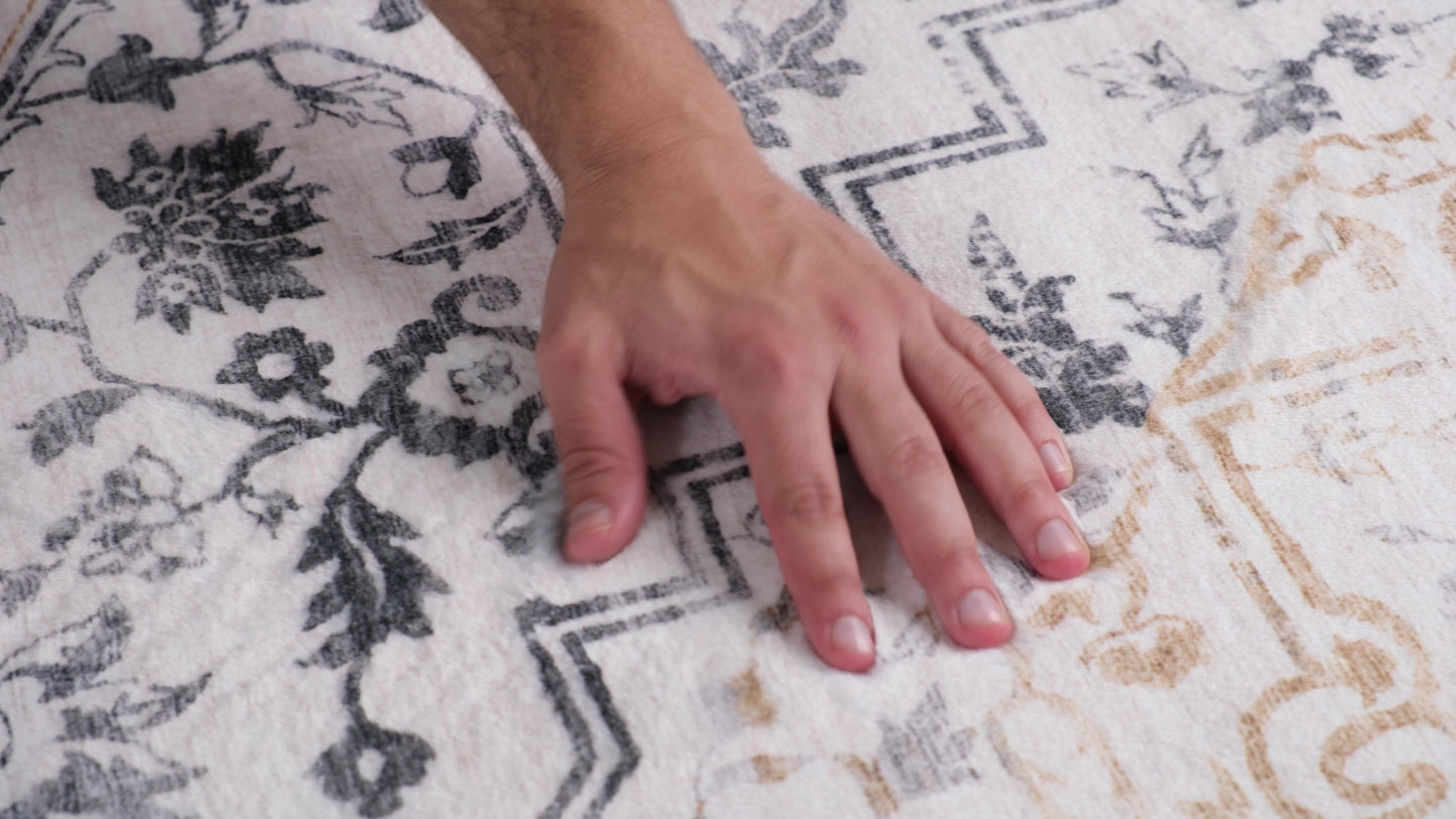 Tapis traditionnel crème vieilli Aruba