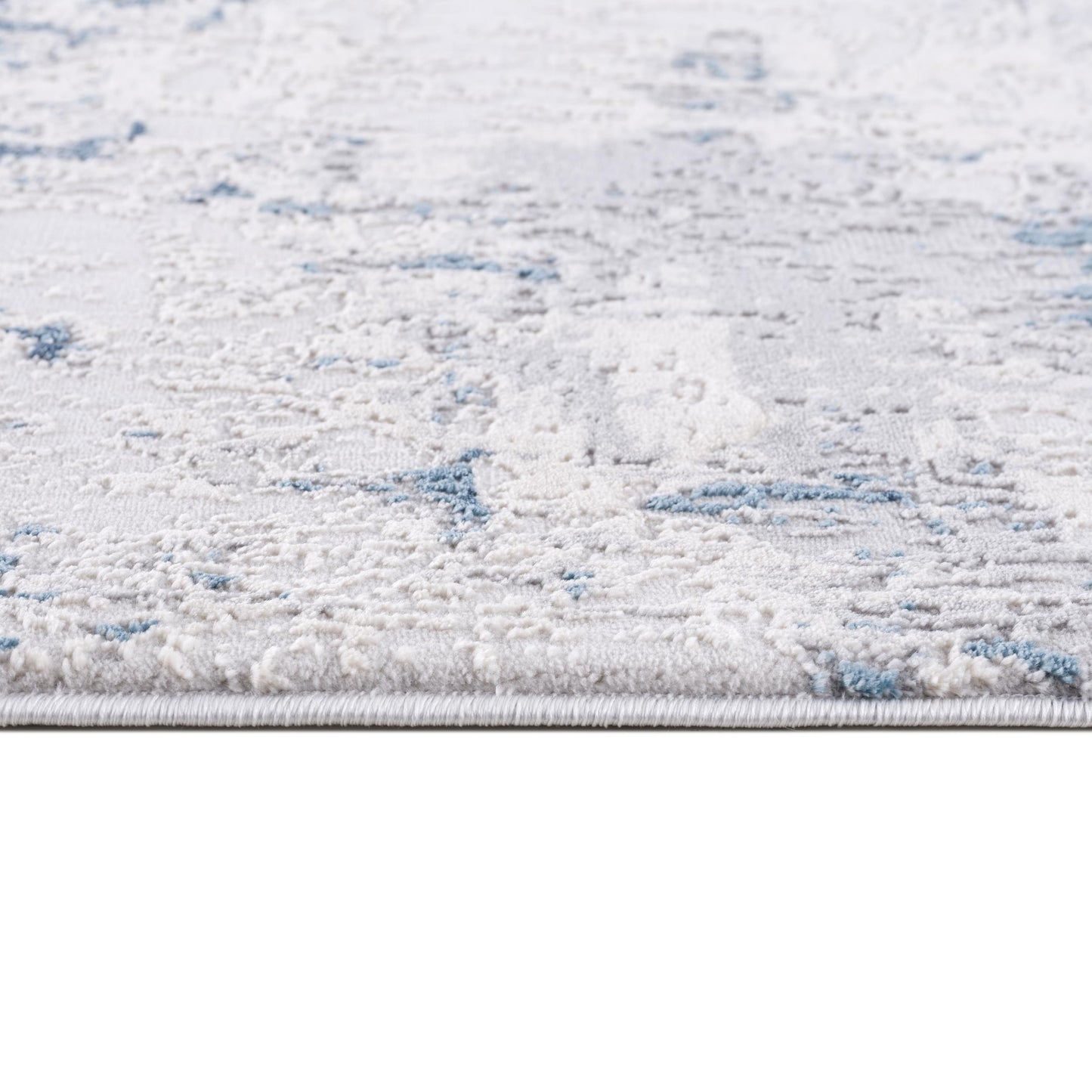 Amara Abstract Contemporary Blue and Cream Indoor Rug-23
