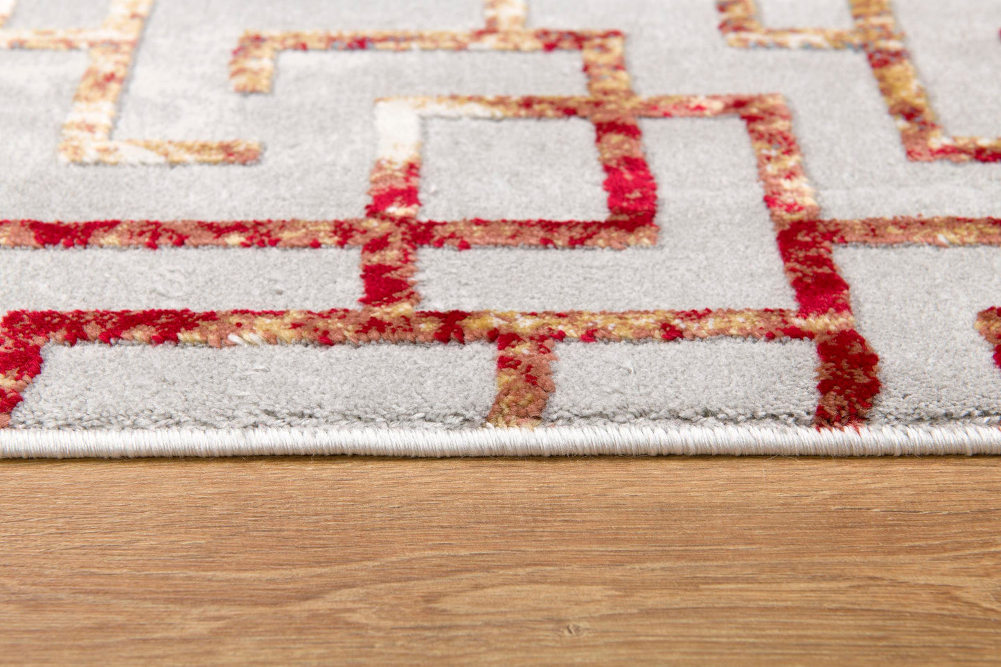 Tapis gris contemporain géométrique Vogue