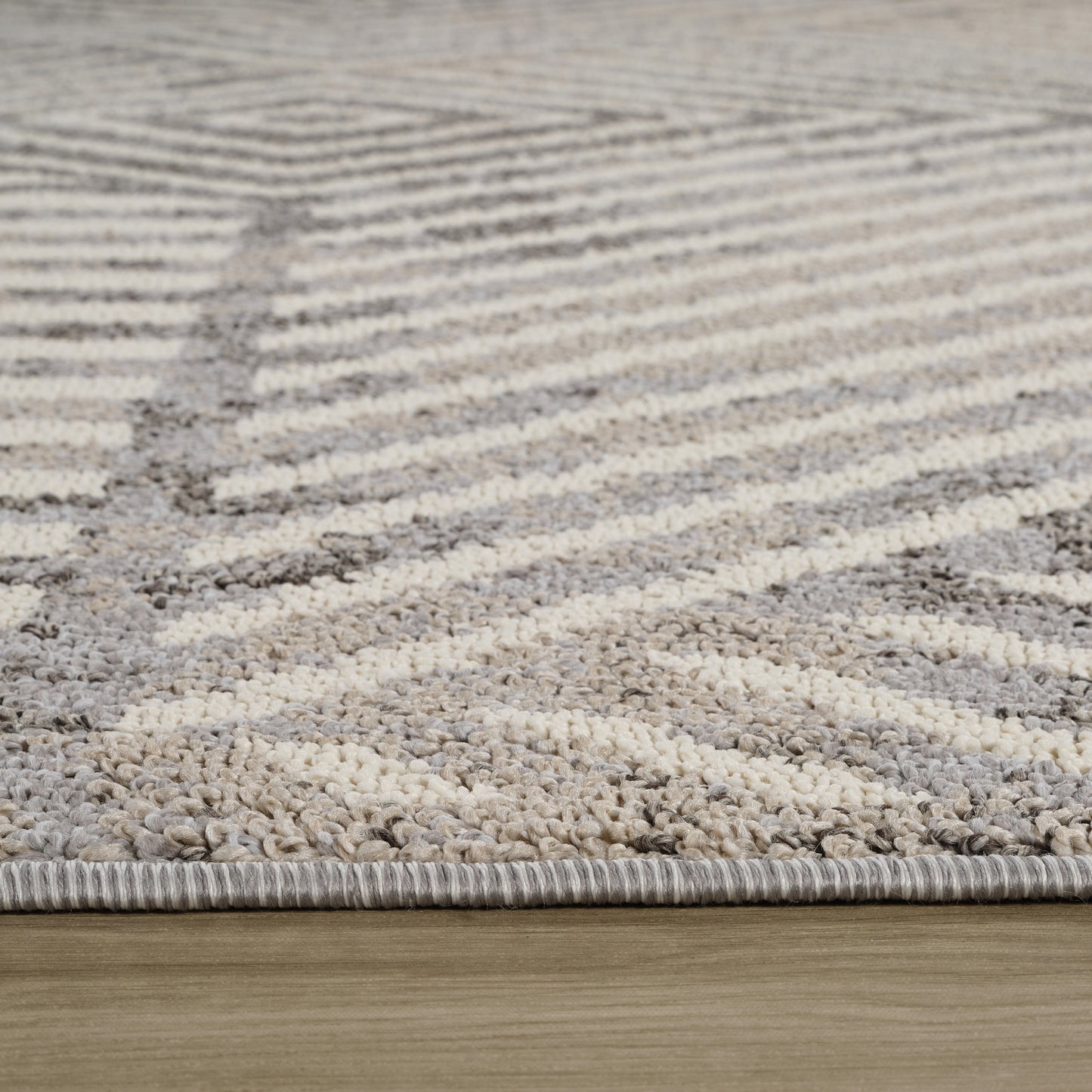 Arlo Geometric Contemporary Grey and Beige Indoor Rug