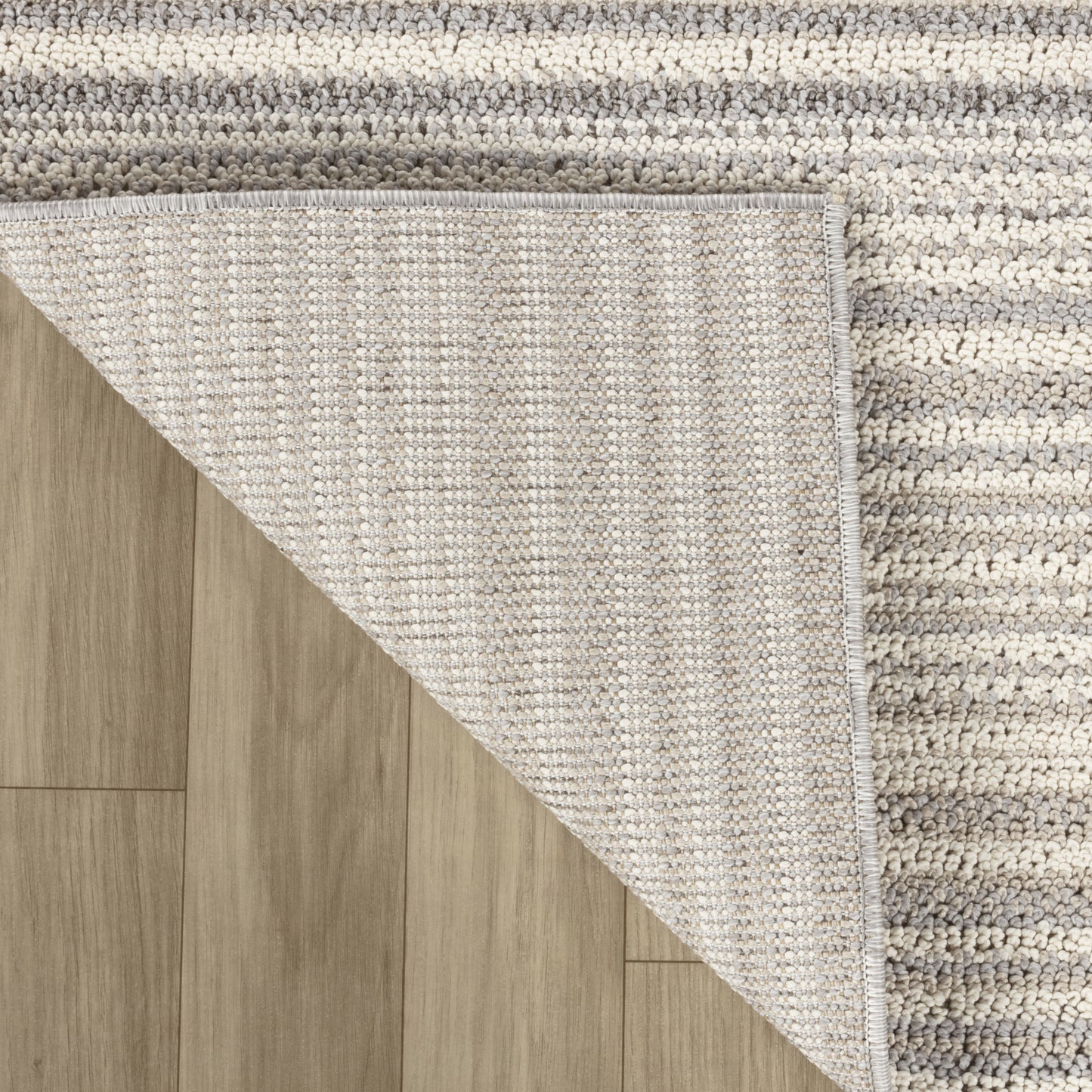 Sena Striped Contemporary Grey and Beige Indoor Rug