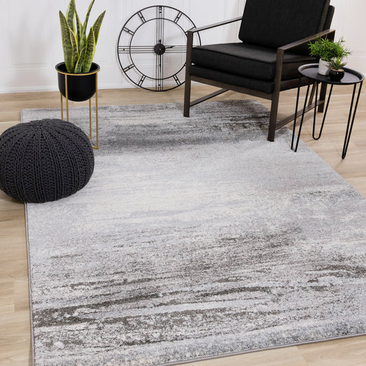 Contemporary Distressed Blue Area Rug