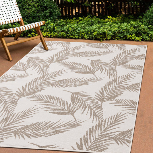 Contemporary Botanical Taupe Area Rug
