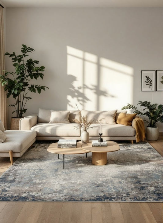 Sahir Oriental Contemporary Blue Indoor Rug