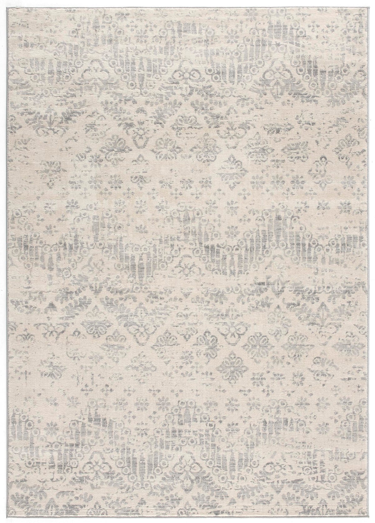 Liora Damask Traditional Grey Indoor Rug