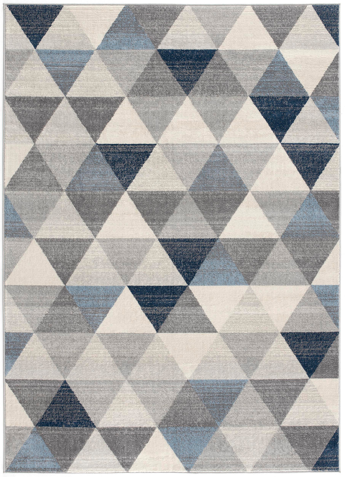 Tapis Eldin géométrique contemporain bleu
