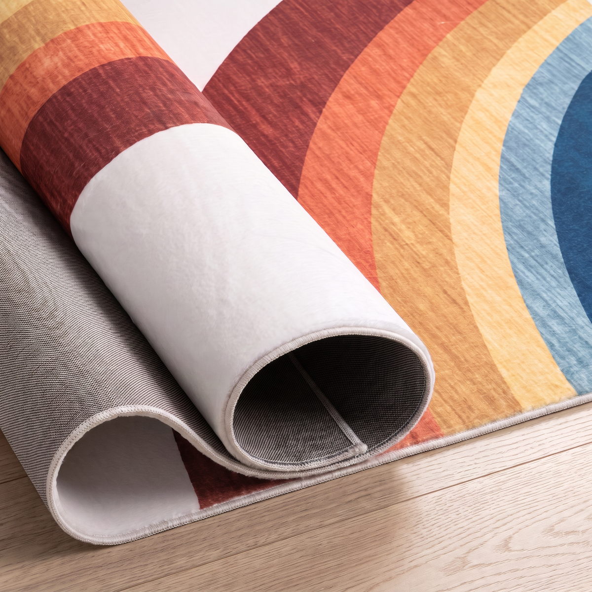 Marlow Rainbow Modern White Indoor Rug