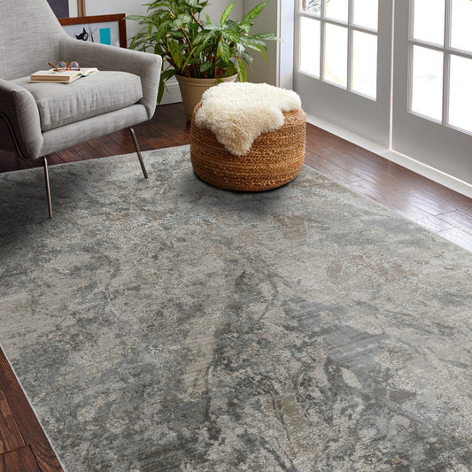 Arden Abstract Contemporary Beige and Brown Indoor Rug