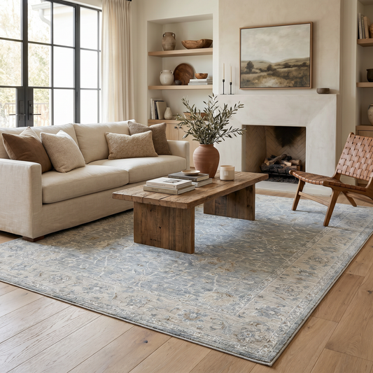 Tapis bleu Boho du sud-ouest Elysian