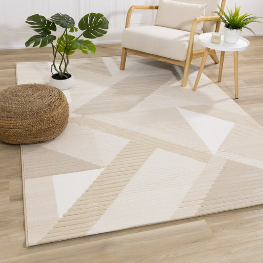 Modern Geometric Beige Area Rug