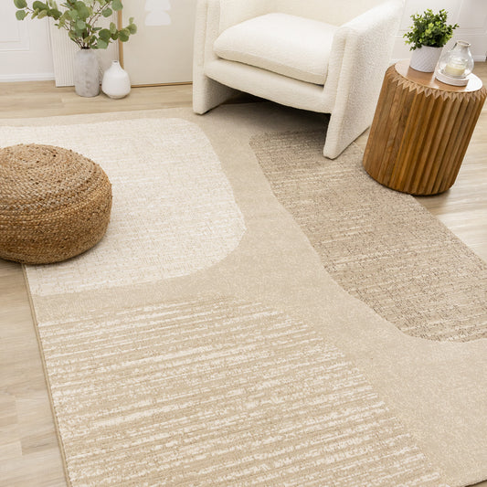 Art Distressed Beige Area Rug-2
