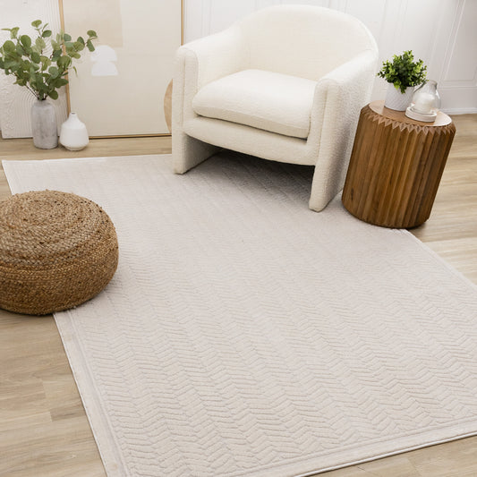 Modern Chevron Beige Area Rug