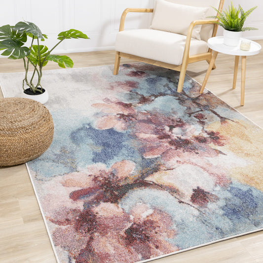 Modern Botanical Cream Area Rug