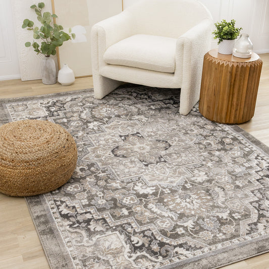 Classic Traditional Taupe Area Rug