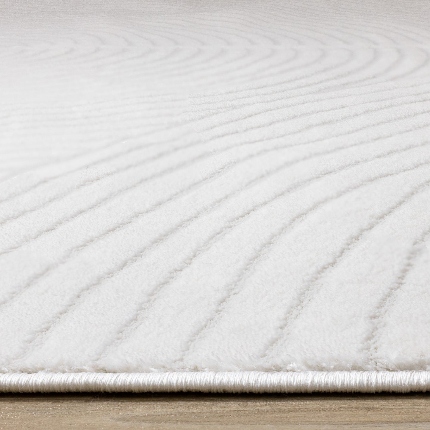 Modern Geometric Tonal Solid Cream Area Rug