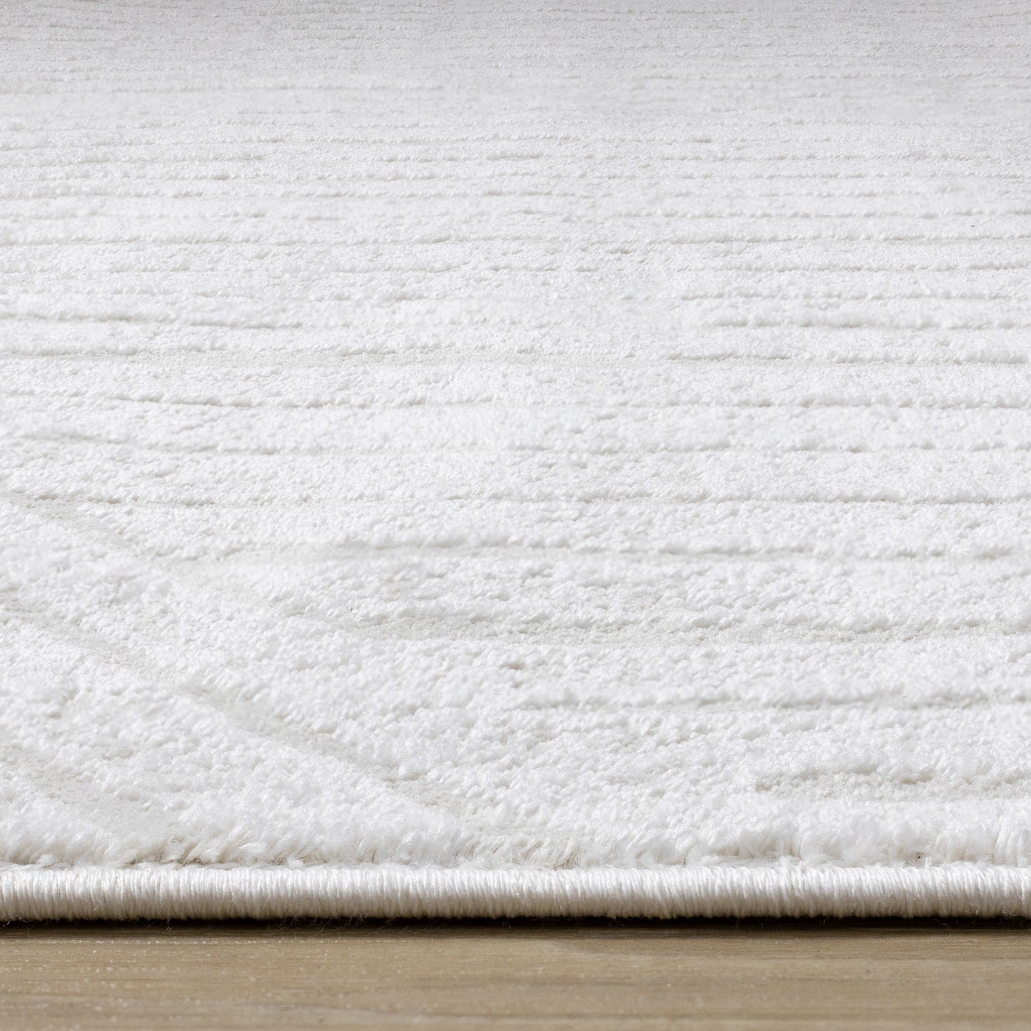 Modern Stripes Tonal Solid Cream Area Rug