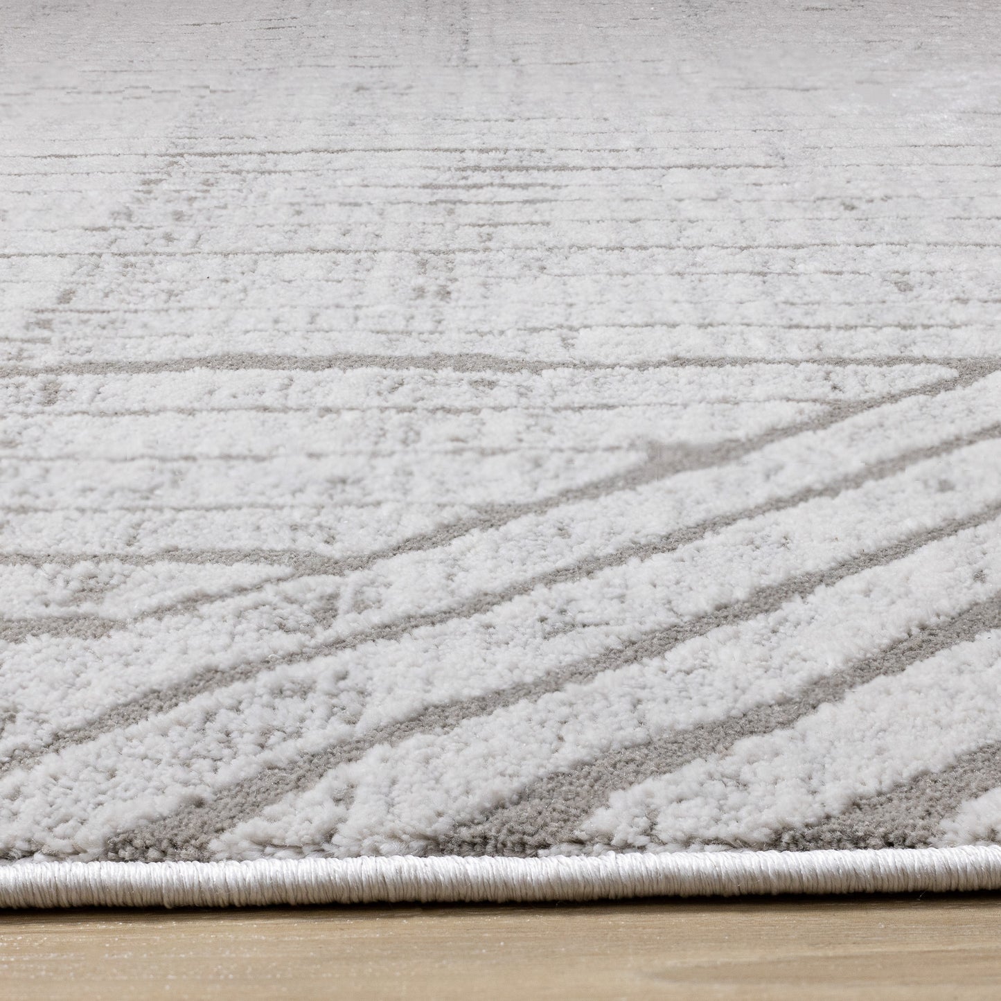 Modern Stripes Tonal Solid Grey Area Rug-10