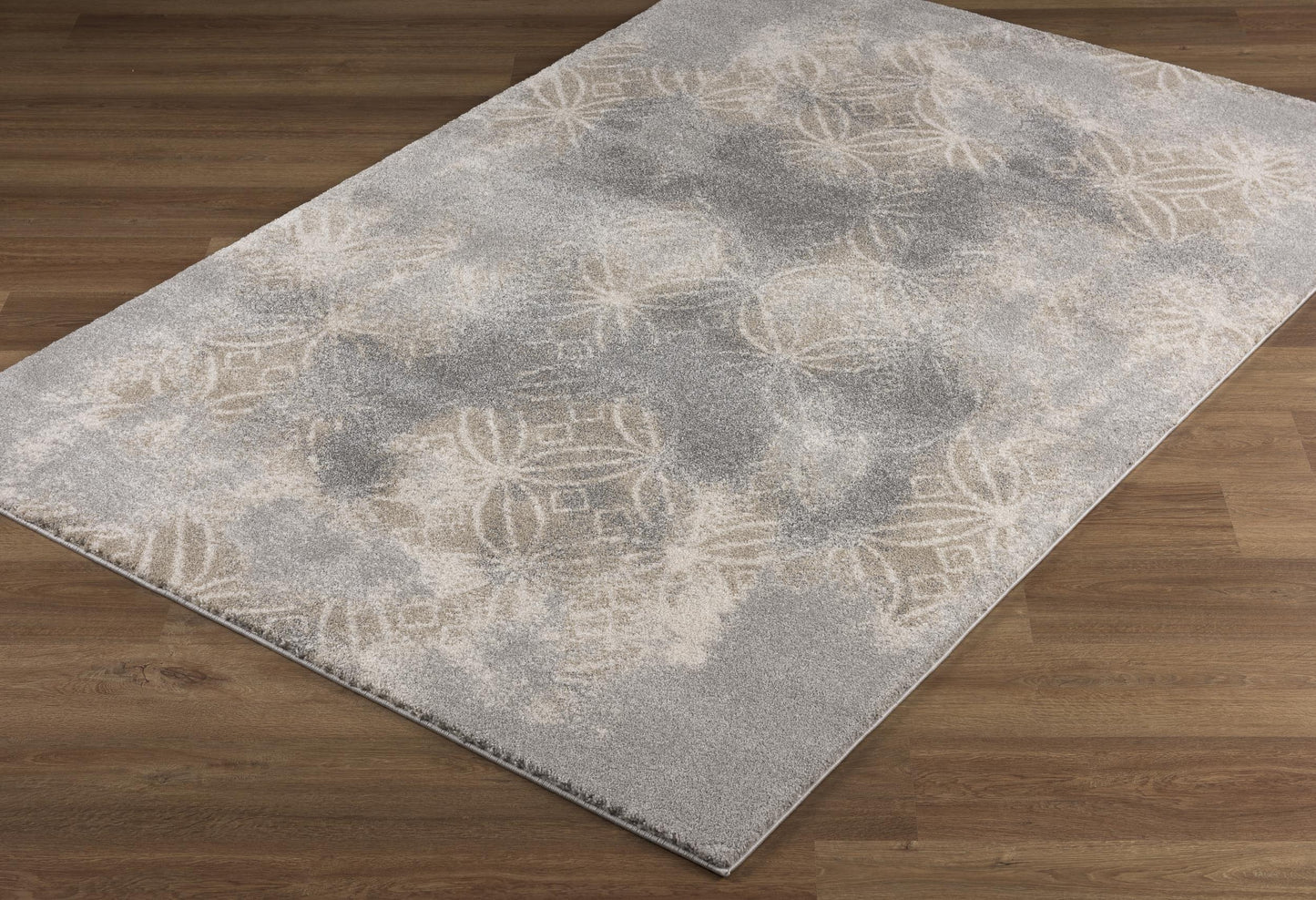 Layla Distressed Lattice Traditional Grey and Brown Indoor Rug