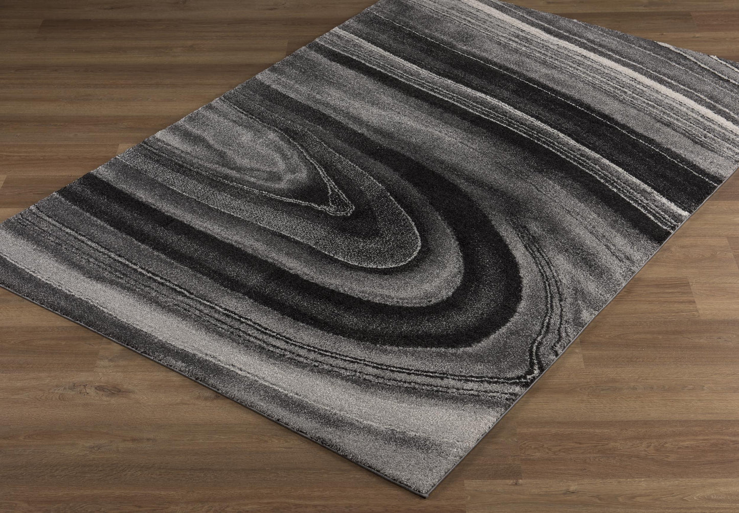 Darius Abstract Contemporary Grey and Black Indoor Rug