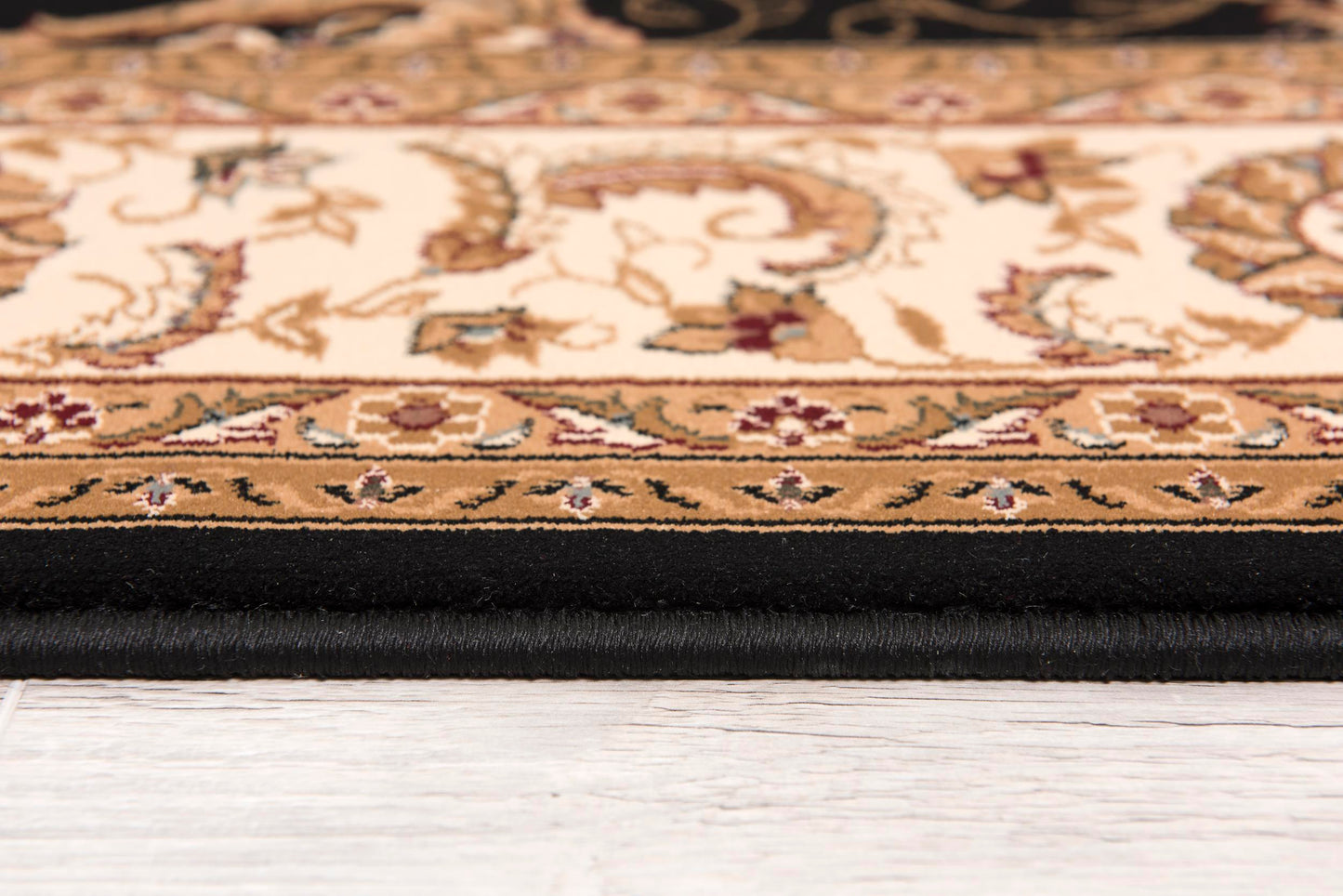 Fayez Persian Medallion Traditional Cream and Black Indoor Rug-28