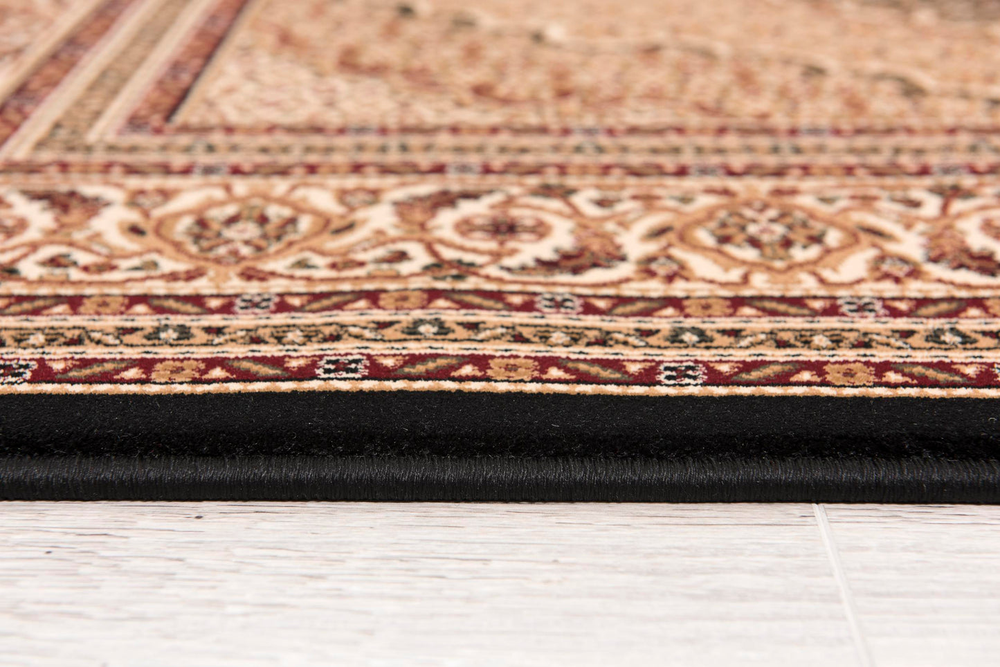 Faris Persian Medallion Traditional Black and Beige Indoor Rug-26
