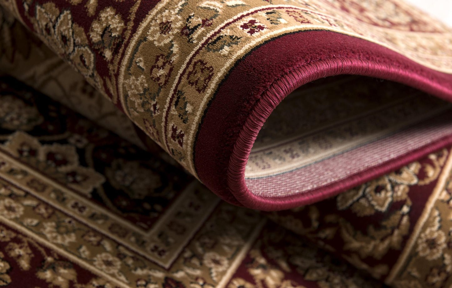 Aseel Persian Medallion Traditional Red and Black Indoor Rug