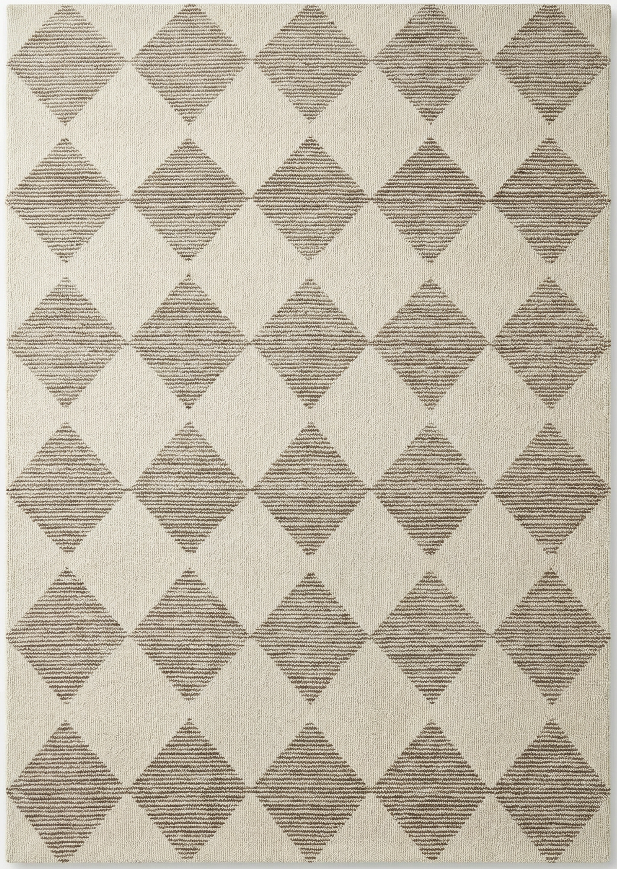 Sepia Checkered Contemporary Beige and Brown Indoor Rug