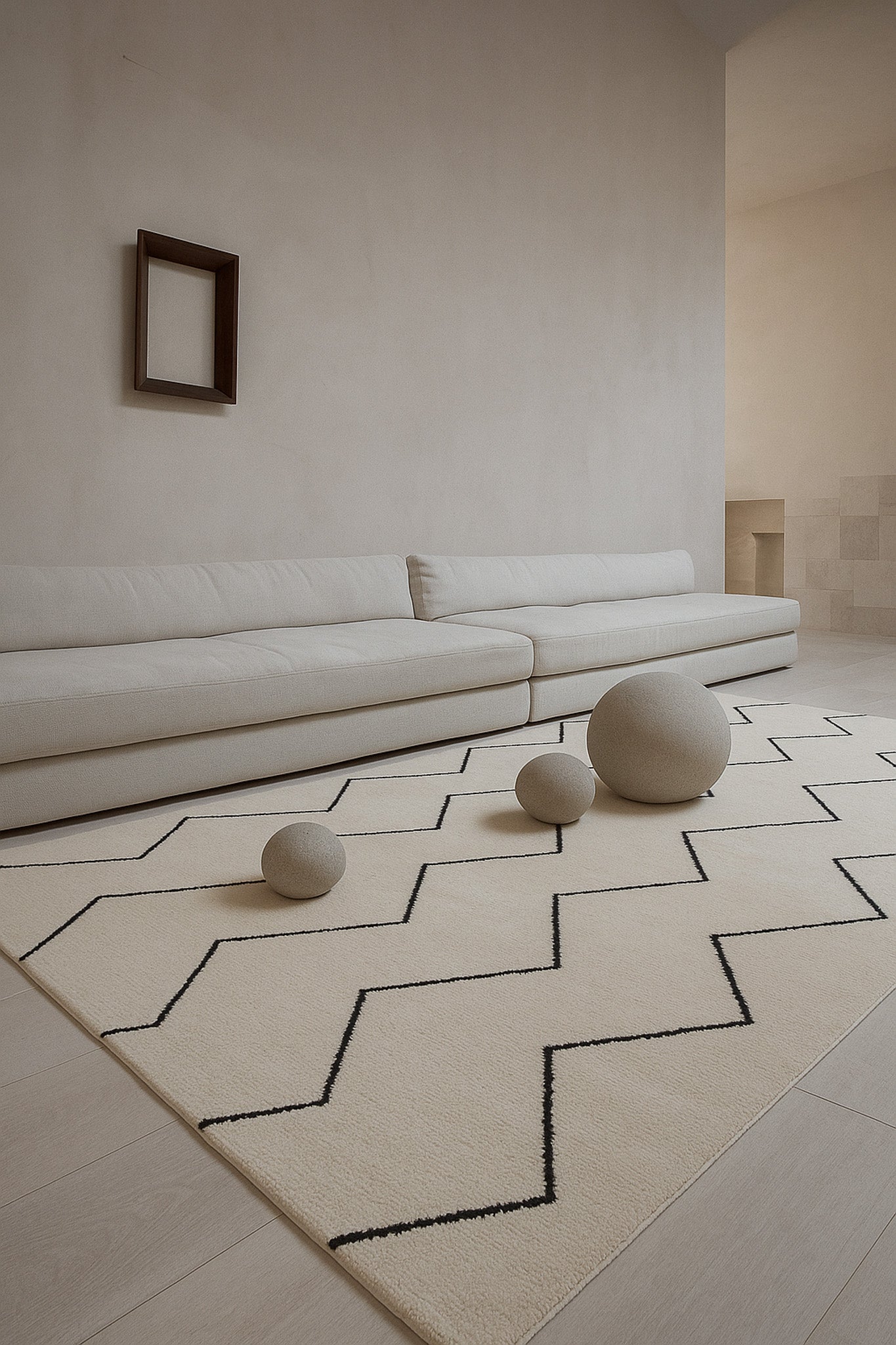 Tapis beige marocain Maya Boho