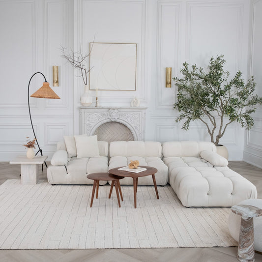 Aila Linear Geometric Modern Beige and Cream Indoor Rug