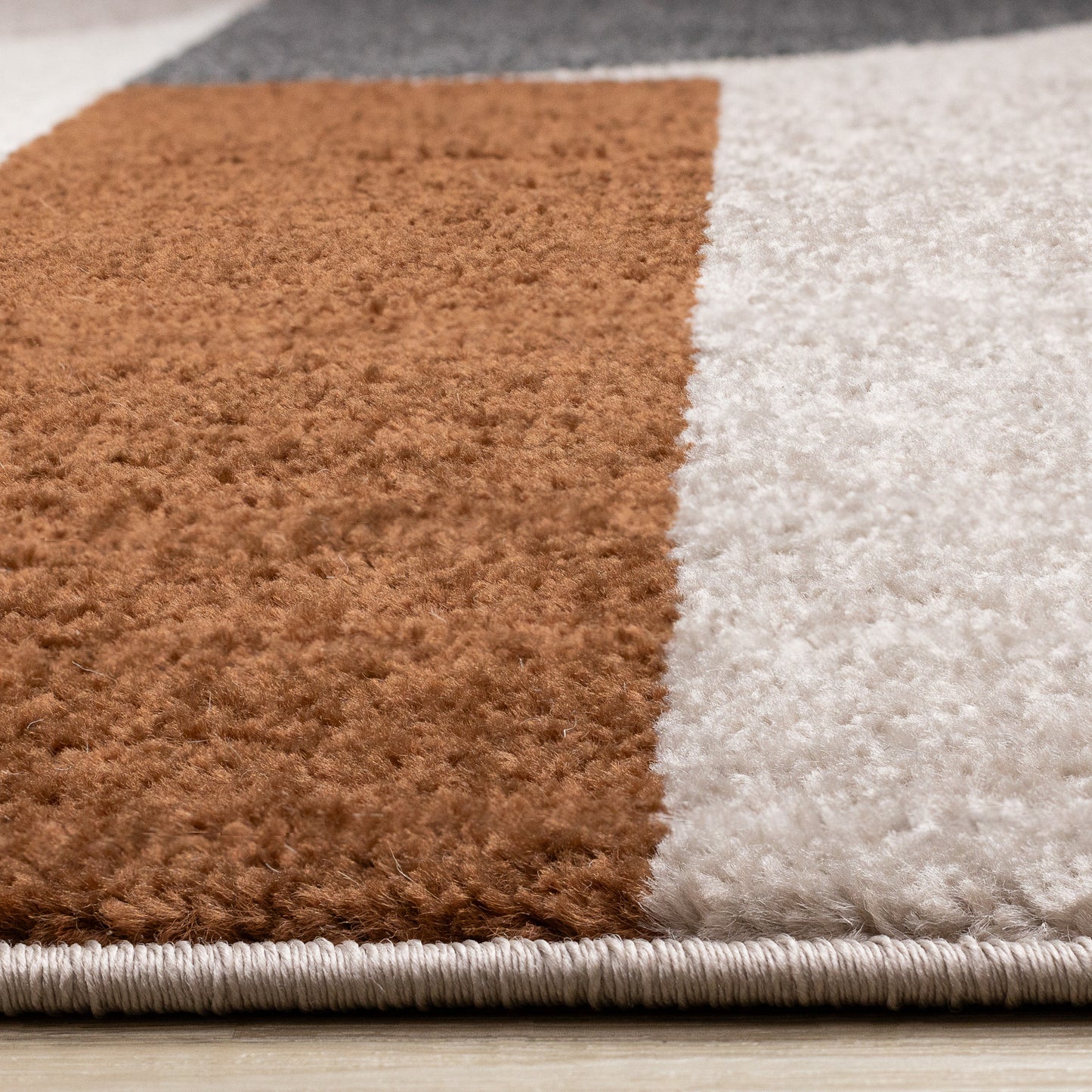 Contemporary Geometric Cream Area Rug-9