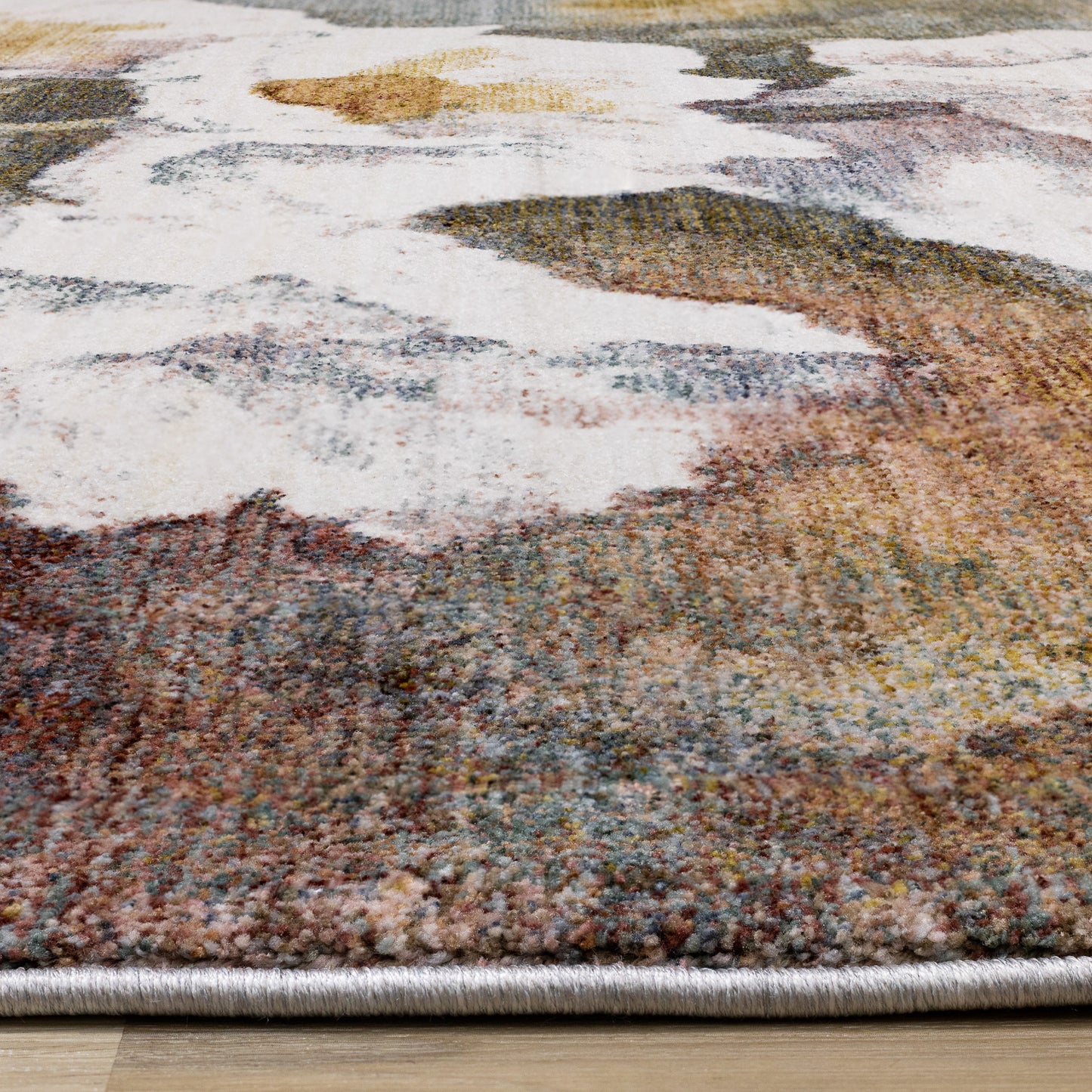 Contemporary Botanical Organic Cream Area Rug