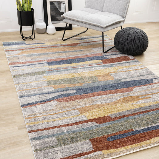Contemporary Organic Grey Area Rug