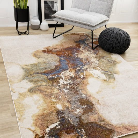 Contemporary Organic Beige Area Rug