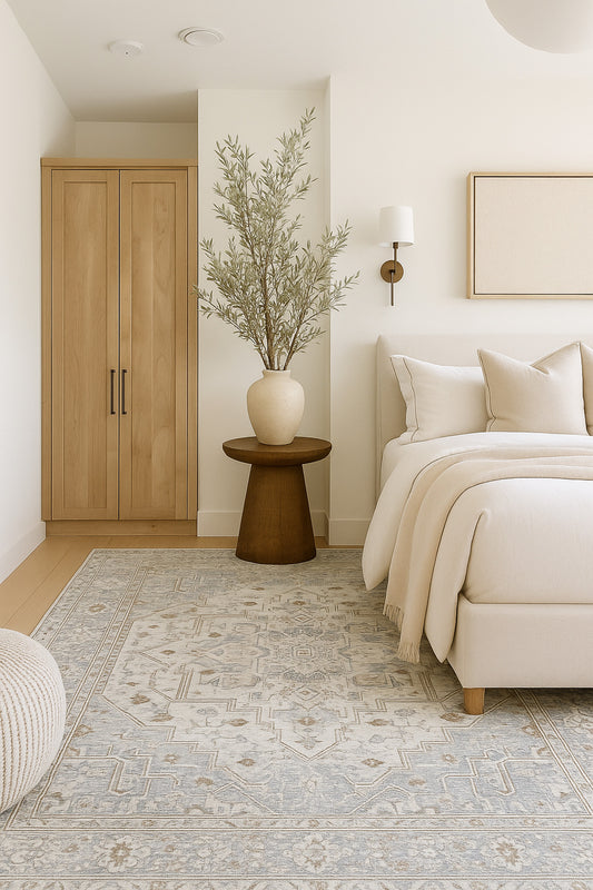 Rasan Oriental Contemporary Grey and Beige Indoor Rug