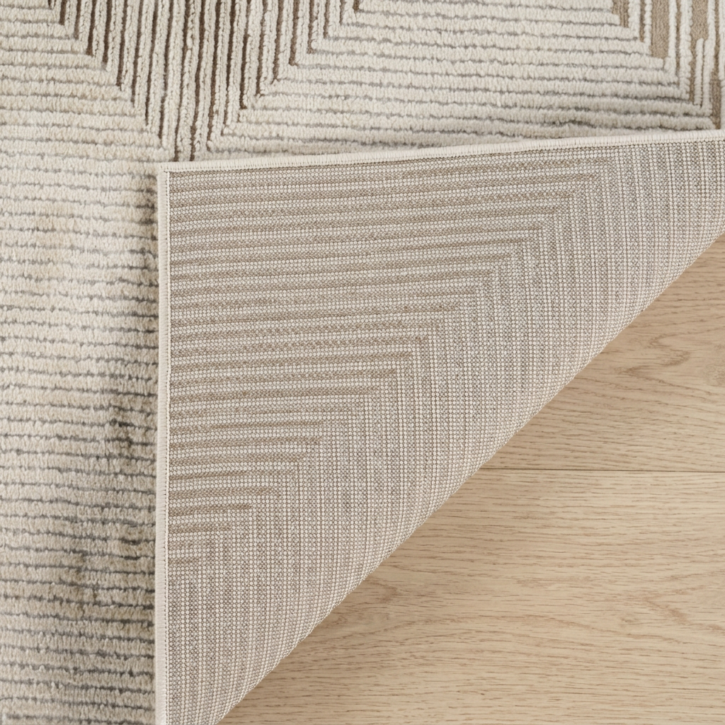Lira Geometric Contemporary Beige and Brown Indoor Rug