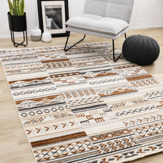 Tribal Southwestern Cream Area Rug