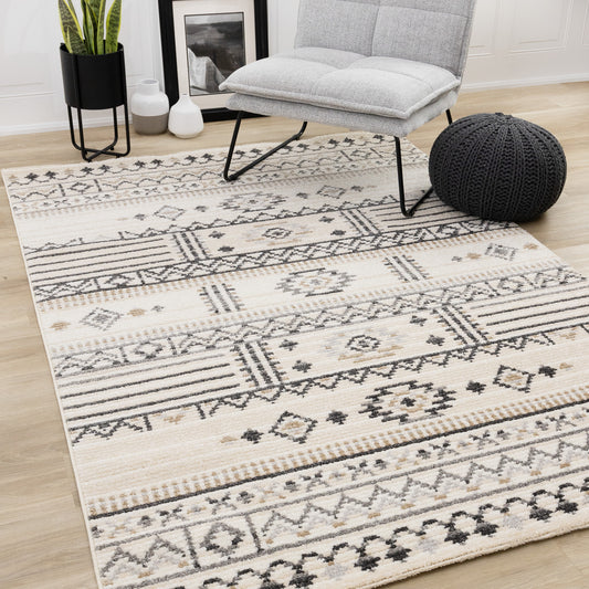 Tribal Southwestern Cream Area Rug