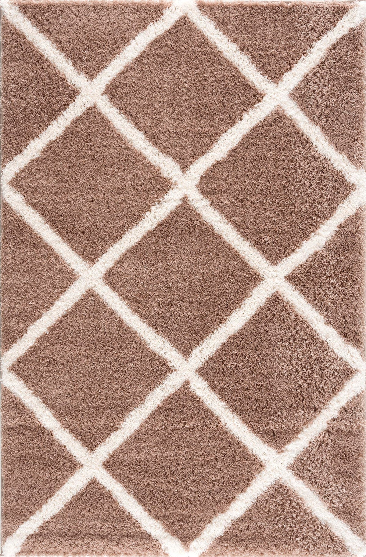 Terra Trellis Contemporary Brown and White Indoor Rug