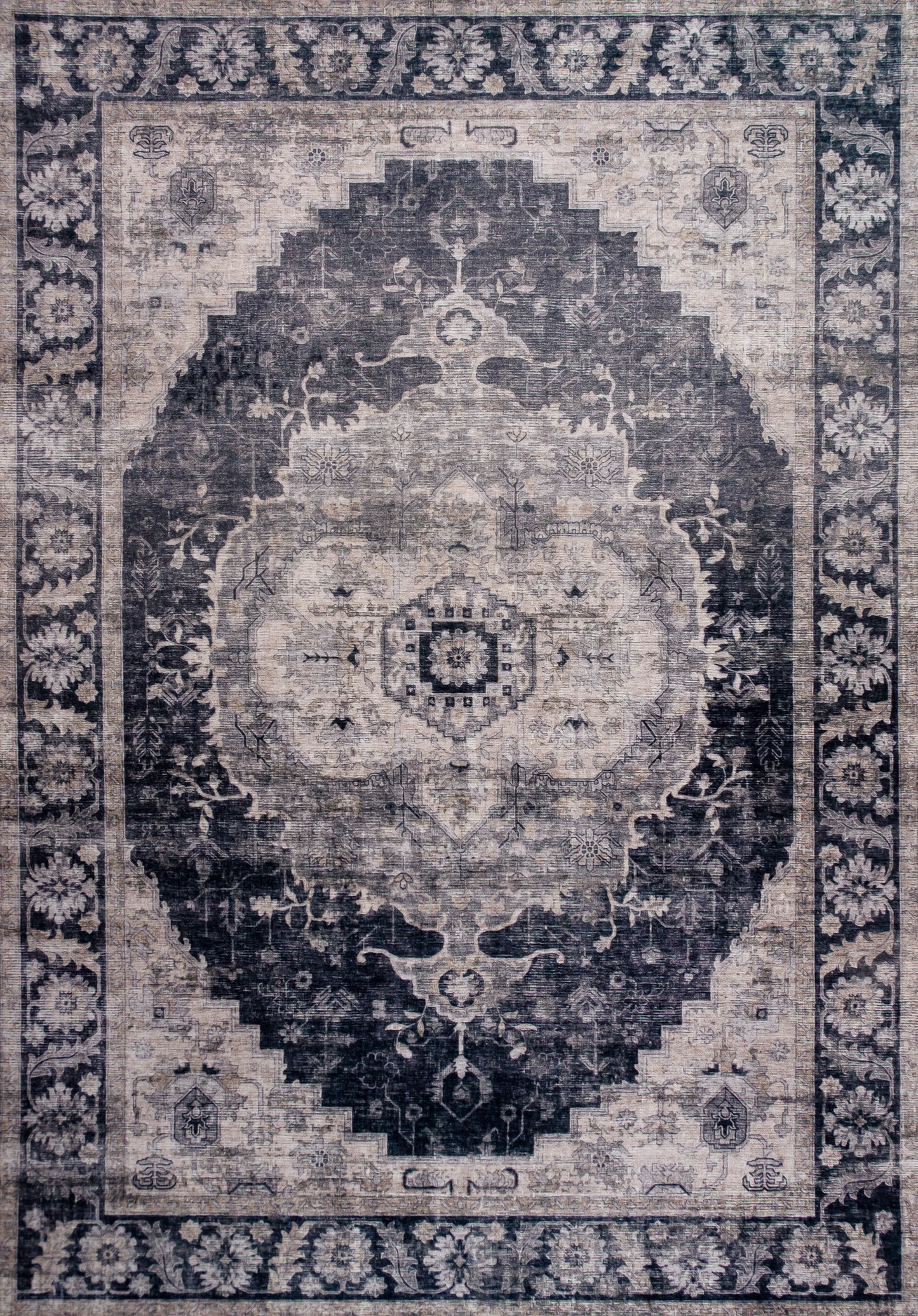 Tapis noir vieilli traditionnel Aruba