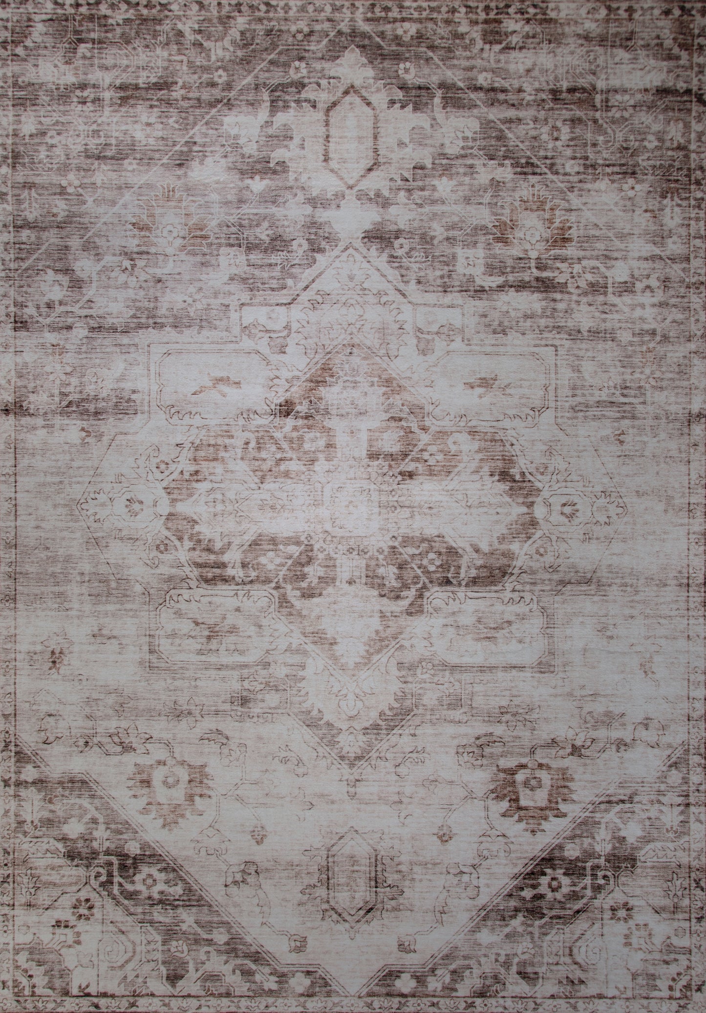 Tapis traditionnel marron vieilli Aruba
