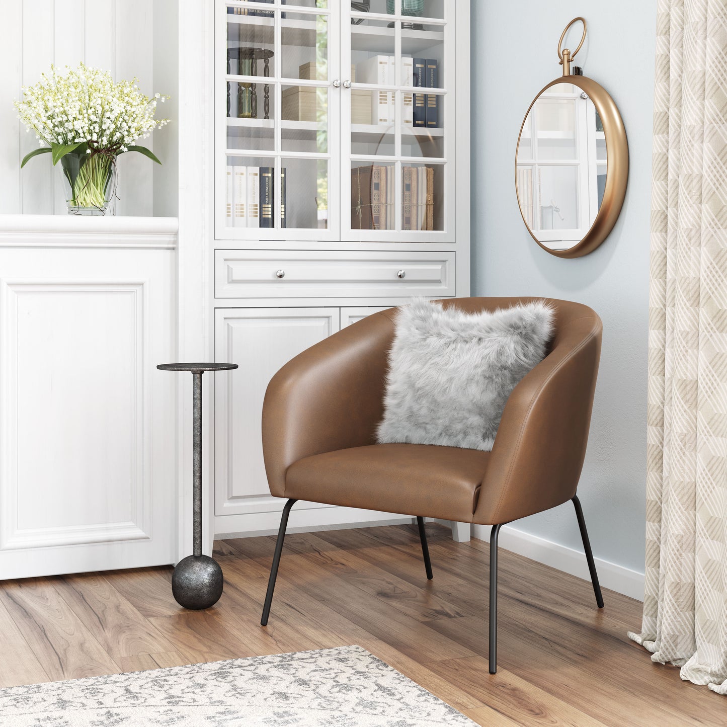 Chaise d'appoint Quinten Brun Vintage