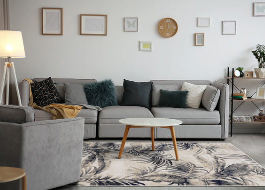 Contemporary Botanical Cream Area Rug