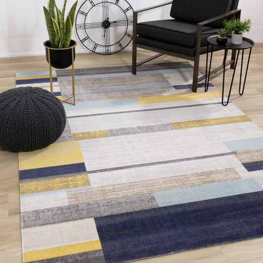 Contemporary Geometric Grey Area Rug